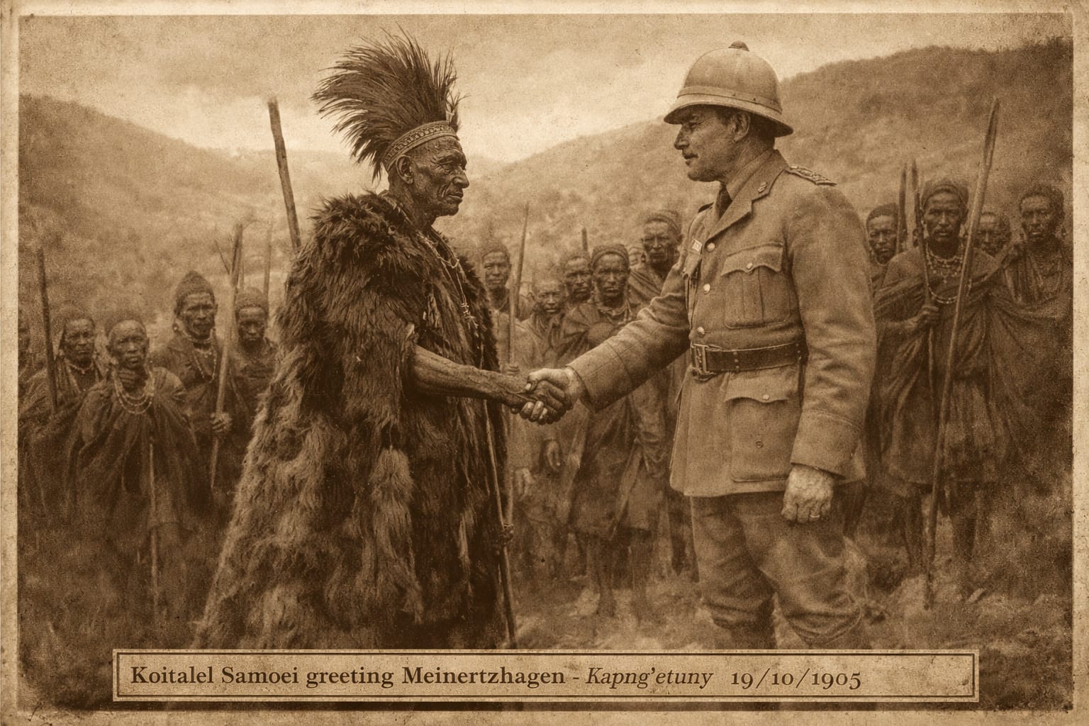 Koitaleel greeting Meinertzhagen 1905